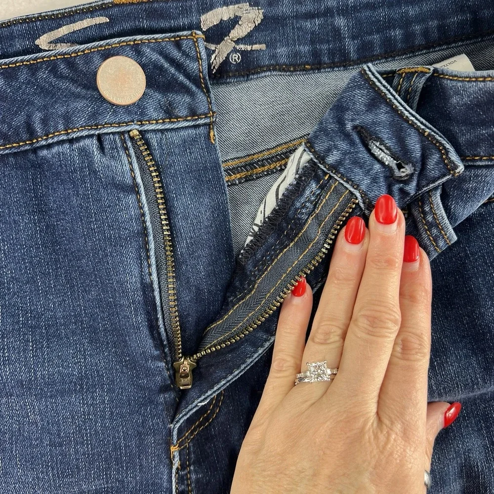 Seven7 Size 16 Weekend Shorts Denim Rolled Cuffed Women's Long Bermuda Stretch